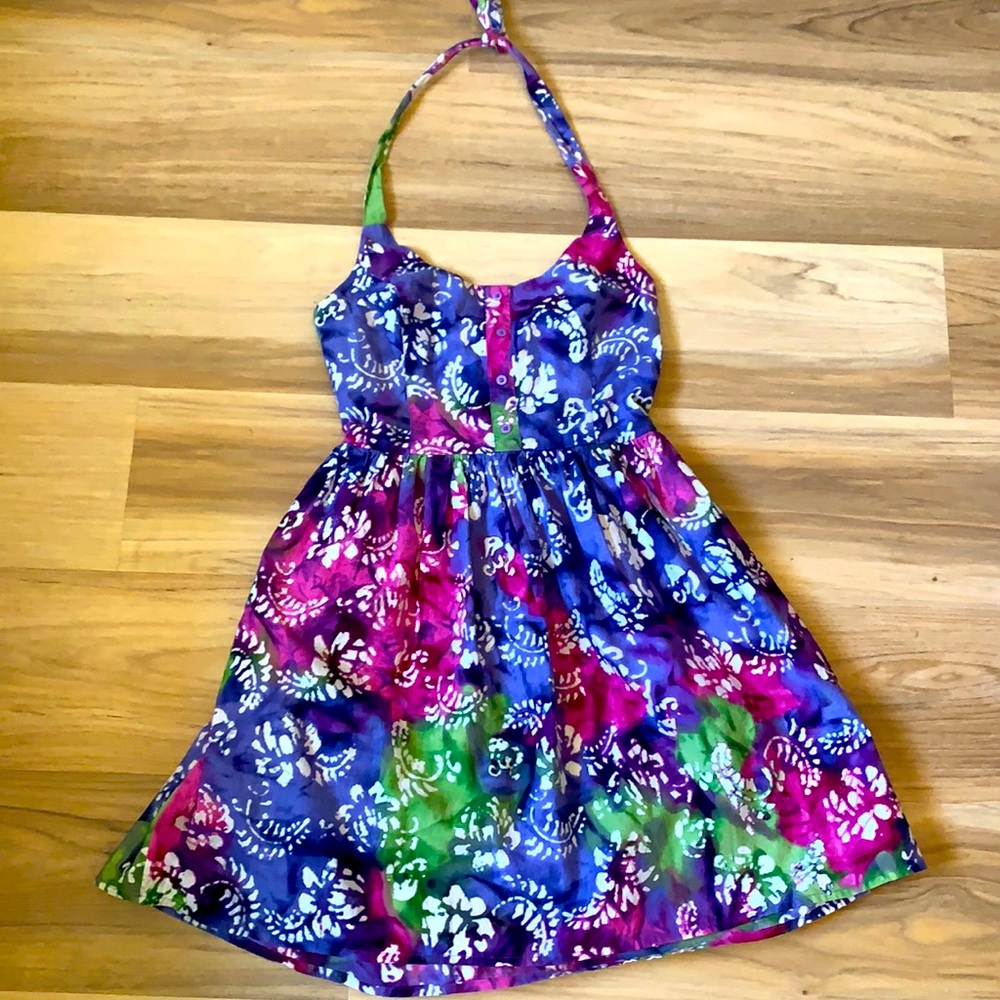 Vintage Batik Cotton dress- Medium